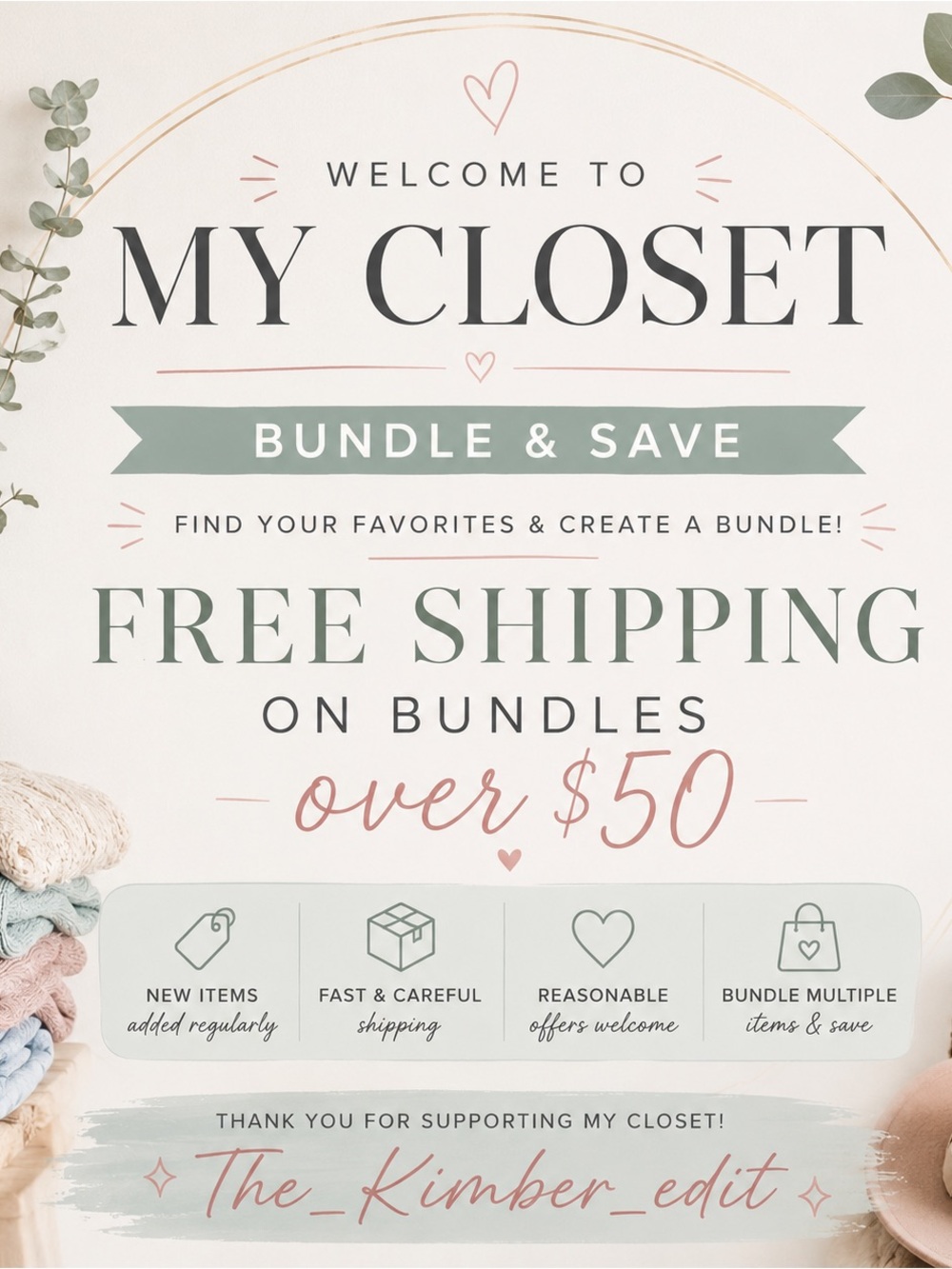 FREE SHIPPING on bundles over $50